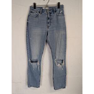 Abercrombie & Fitch Skinny High Rise Jeans Curve Love Cropped Distressed Size 2